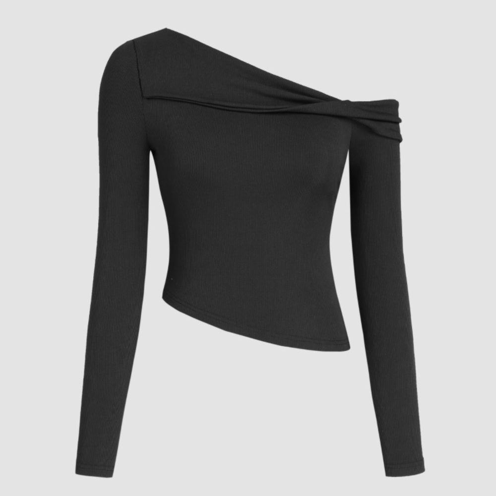 Asymmetrical long sleeve top